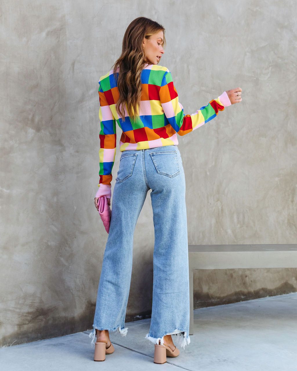 Full Of Dreams Knit Checkered Button Front Cardigan sold by Vici product image thumbnail 4