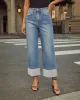 Ashland Stretch Super High Rise Straight Jeans sold by Vici