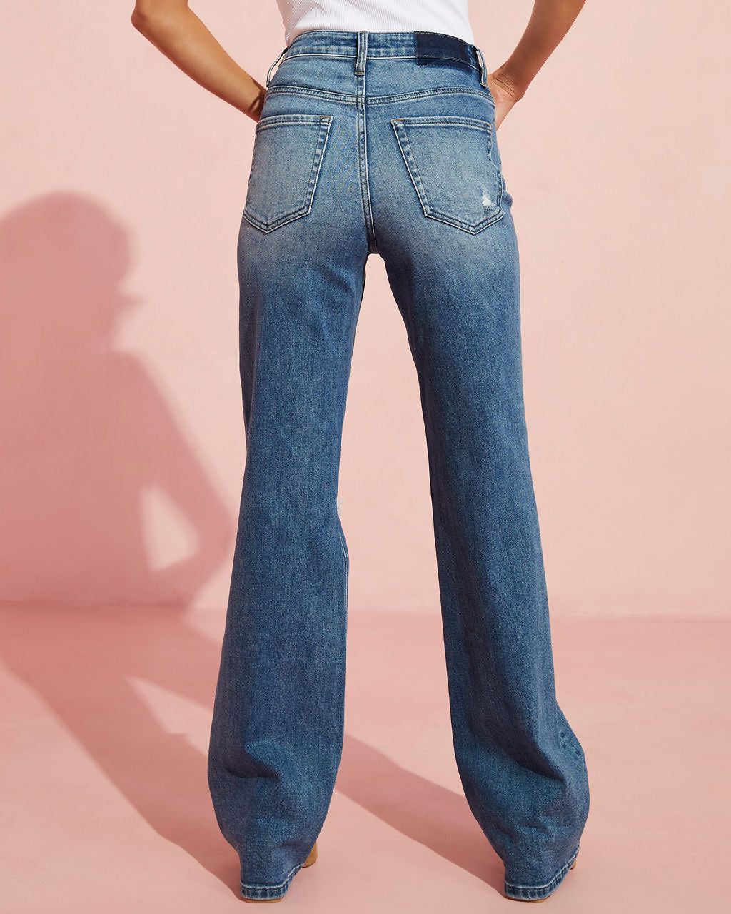 Paltrow High Rise Distressed Jeans - Dark Wash - SALE sold by Vici product image thumbnail 2