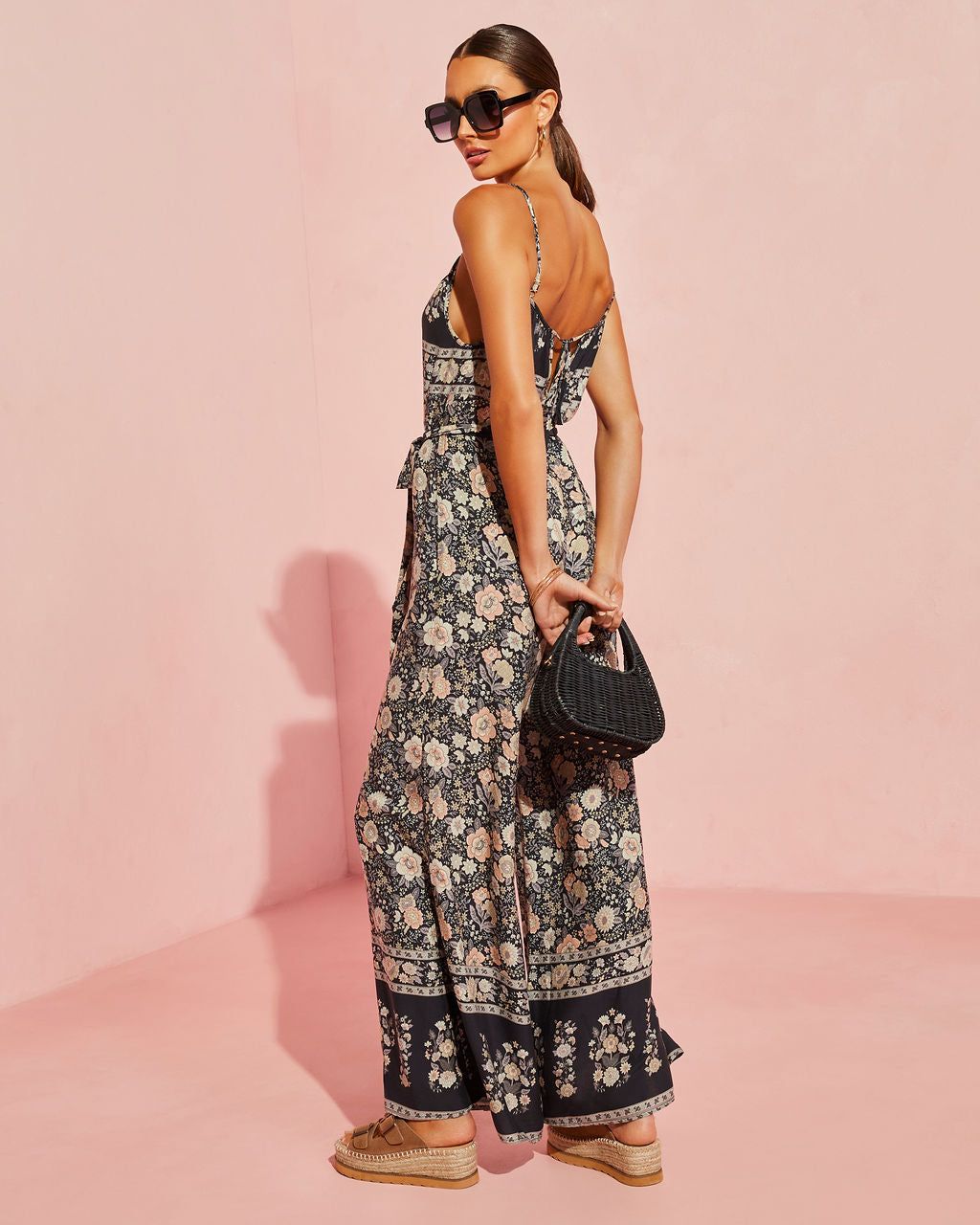 Hewitt Floral Wide Leg Jumpsuit sold by Vici product image thumbnail 2