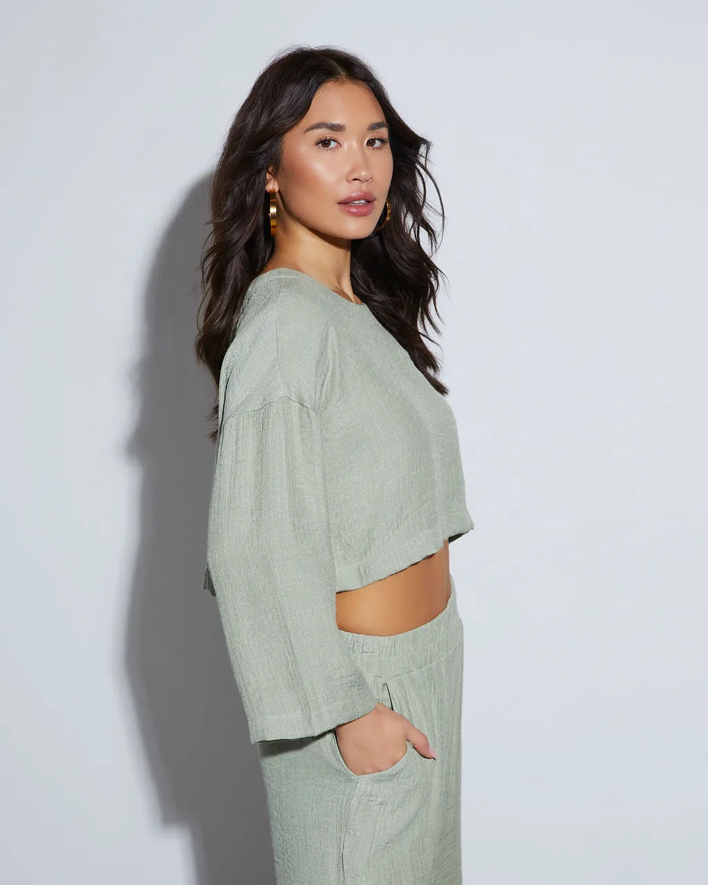 London Long Sleeve Crop Top sold by Vici product image thumbnail 3