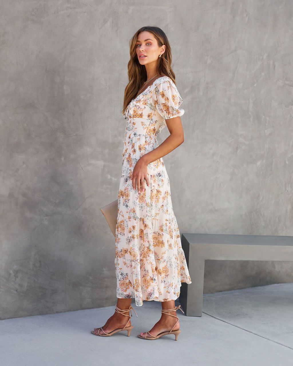 Philippa Floral Tiered Maxi Dress - FINAL SALE sold by Vici product image thumbnail 4