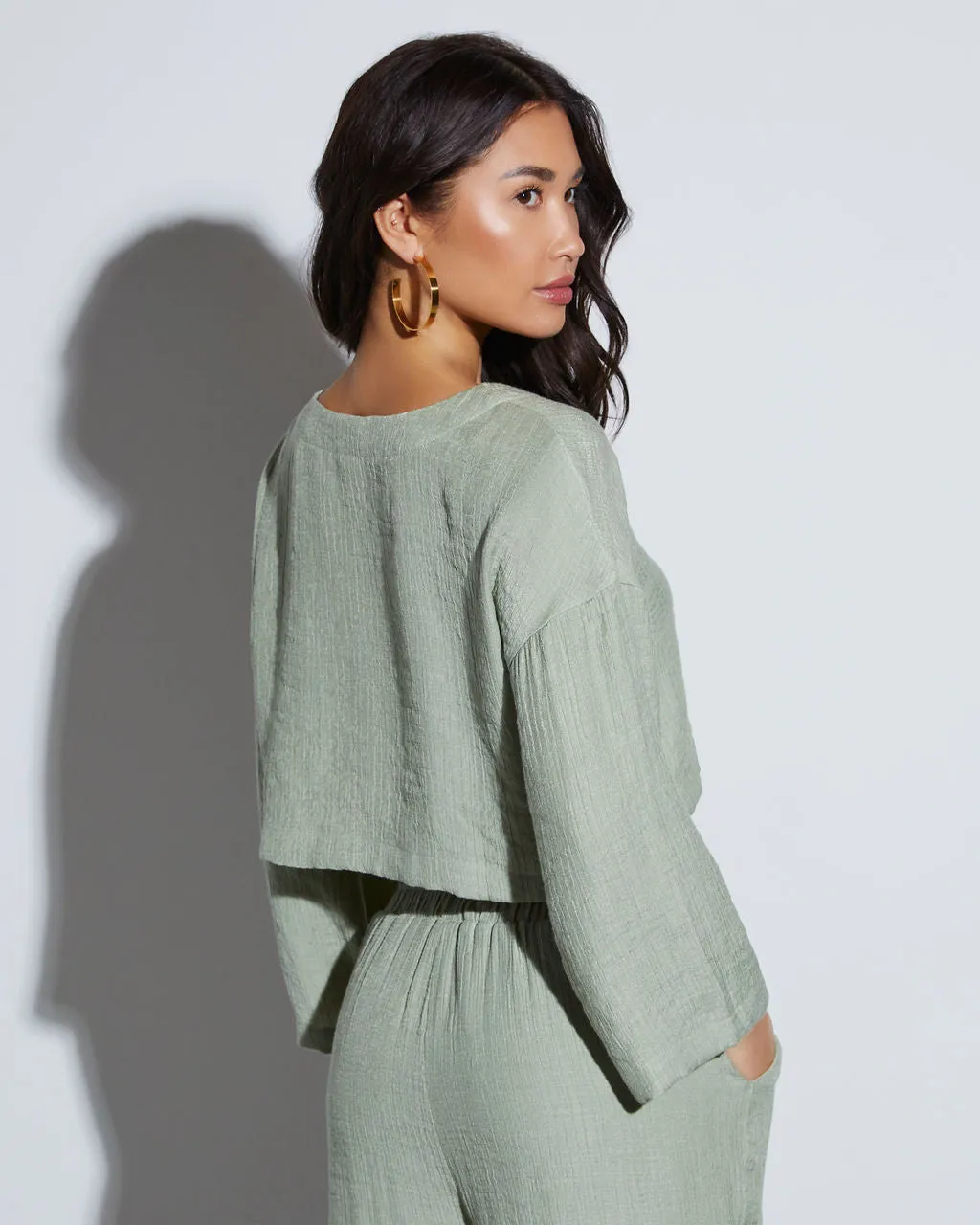 London Long Sleeve Crop Top sold by Vici product image thumbnail 4
