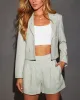 Kamryn Linen Faux Double Breasted Cropped Blazer sold by Vici