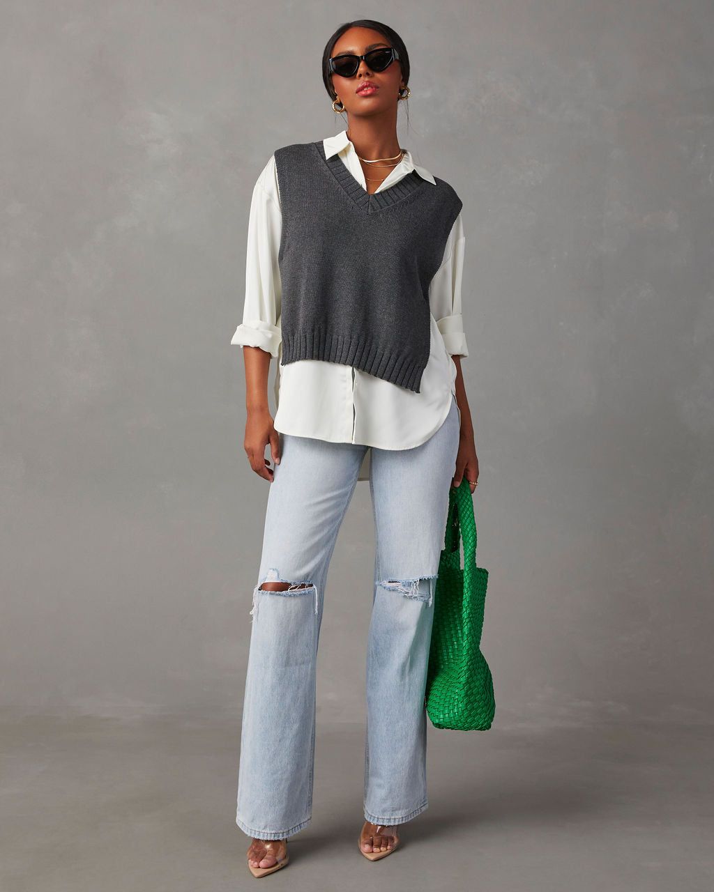 Chic On The Go Knit Sweater Vest sold by Vici
