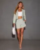 Kamryn Linen Faux Double Breasted Cropped Blazer sold by Vici