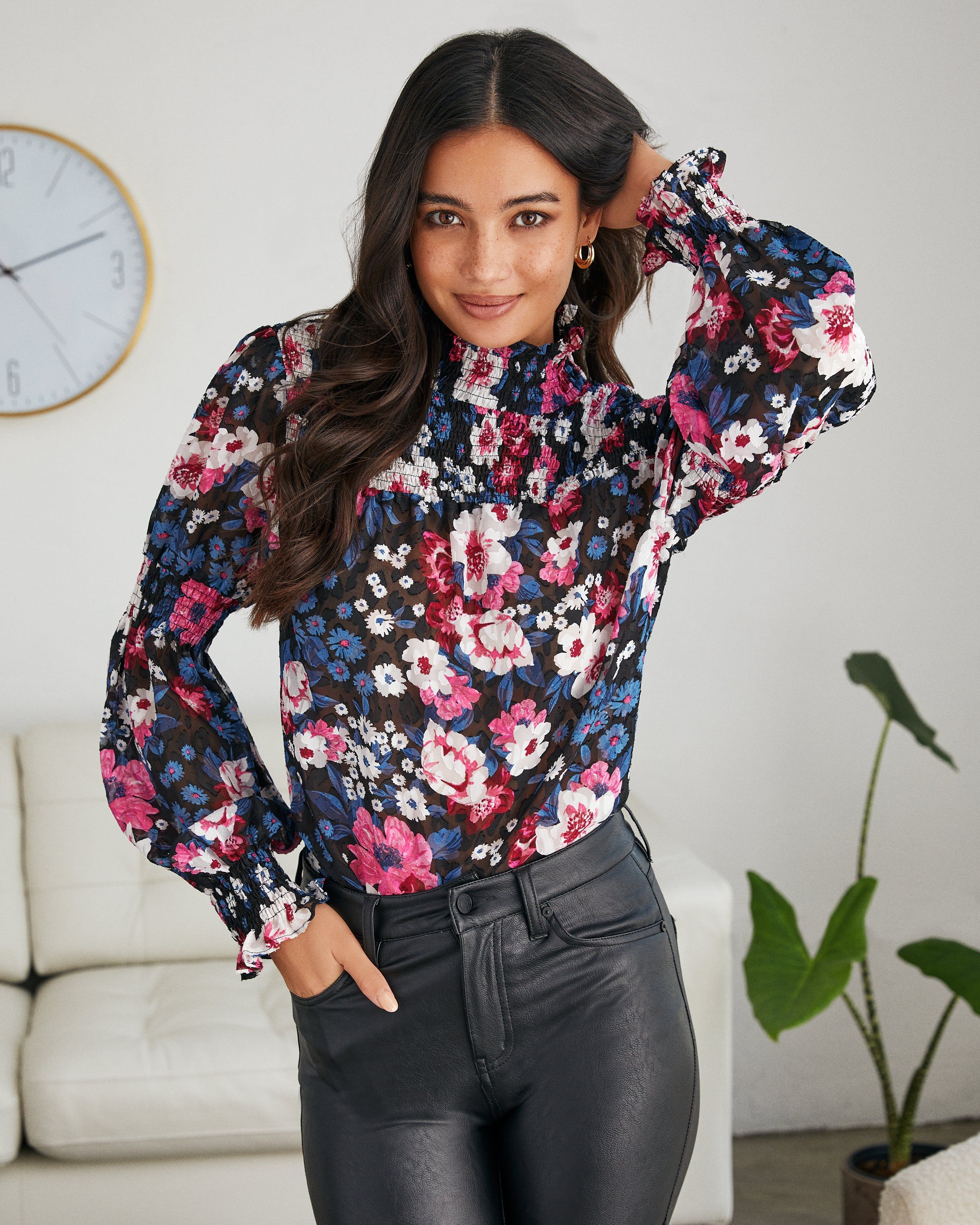 Aleyna Floral Smocked Blouse - FINAL SALE sold by Vici product image thumbnail 8