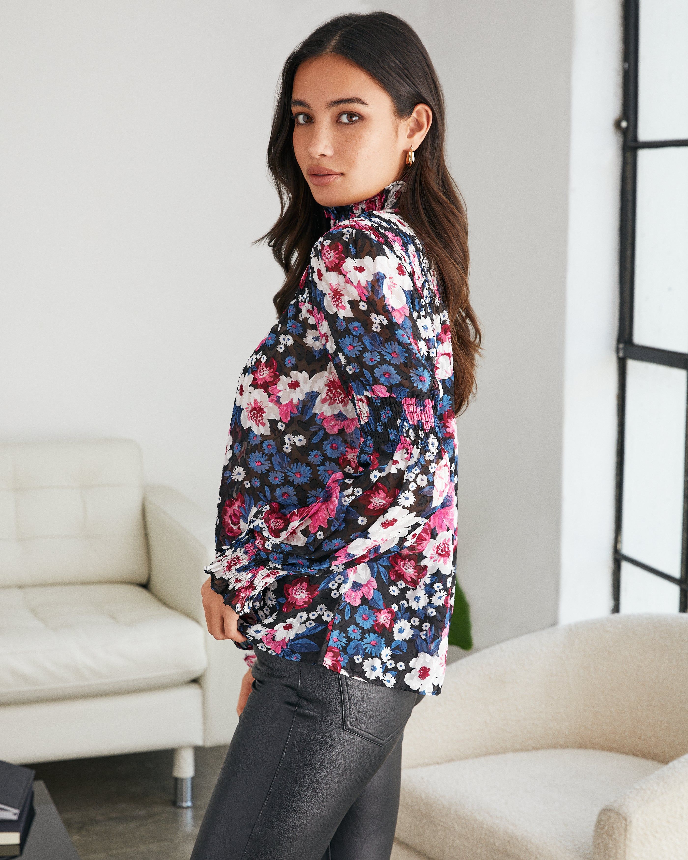 Aleyna Floral Smocked Blouse - FINAL SALE sold by Vici product image thumbnail 9