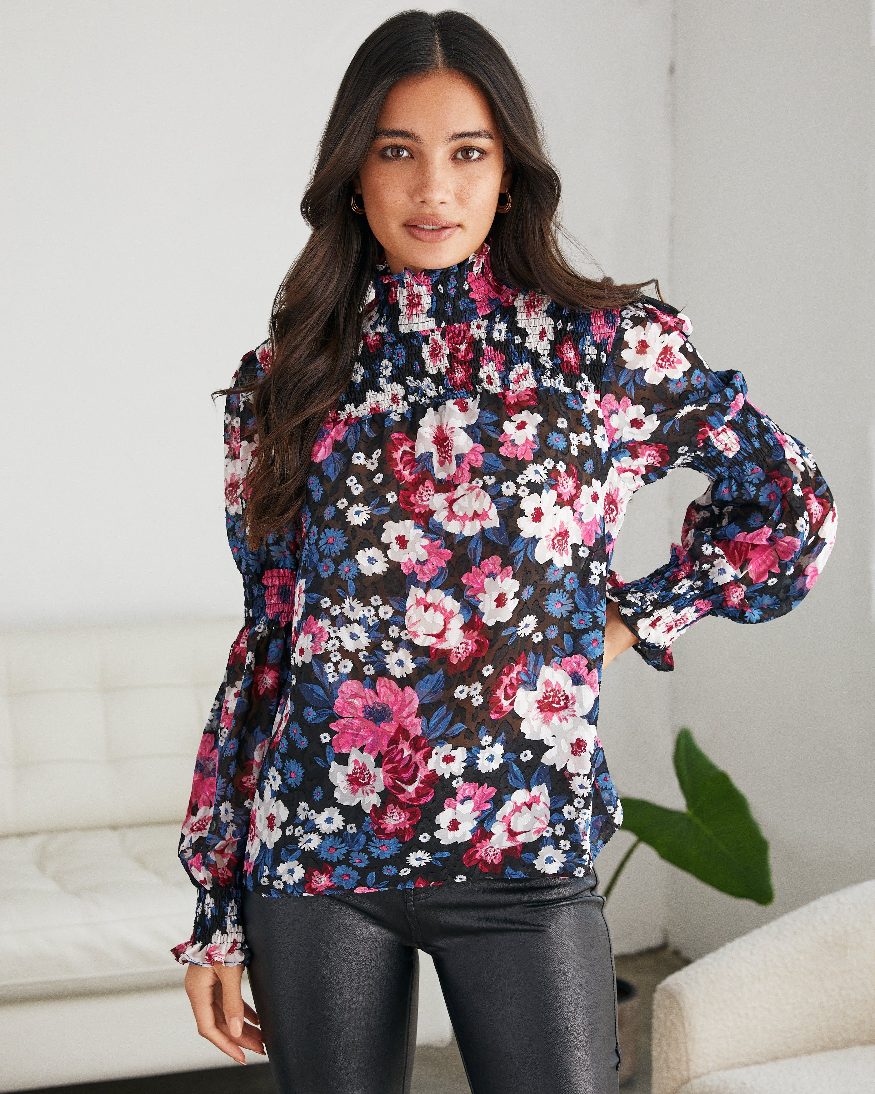 Aleyna Floral Smocked Blouse - FINAL SALE sold by Vici product image thumbnail 7
