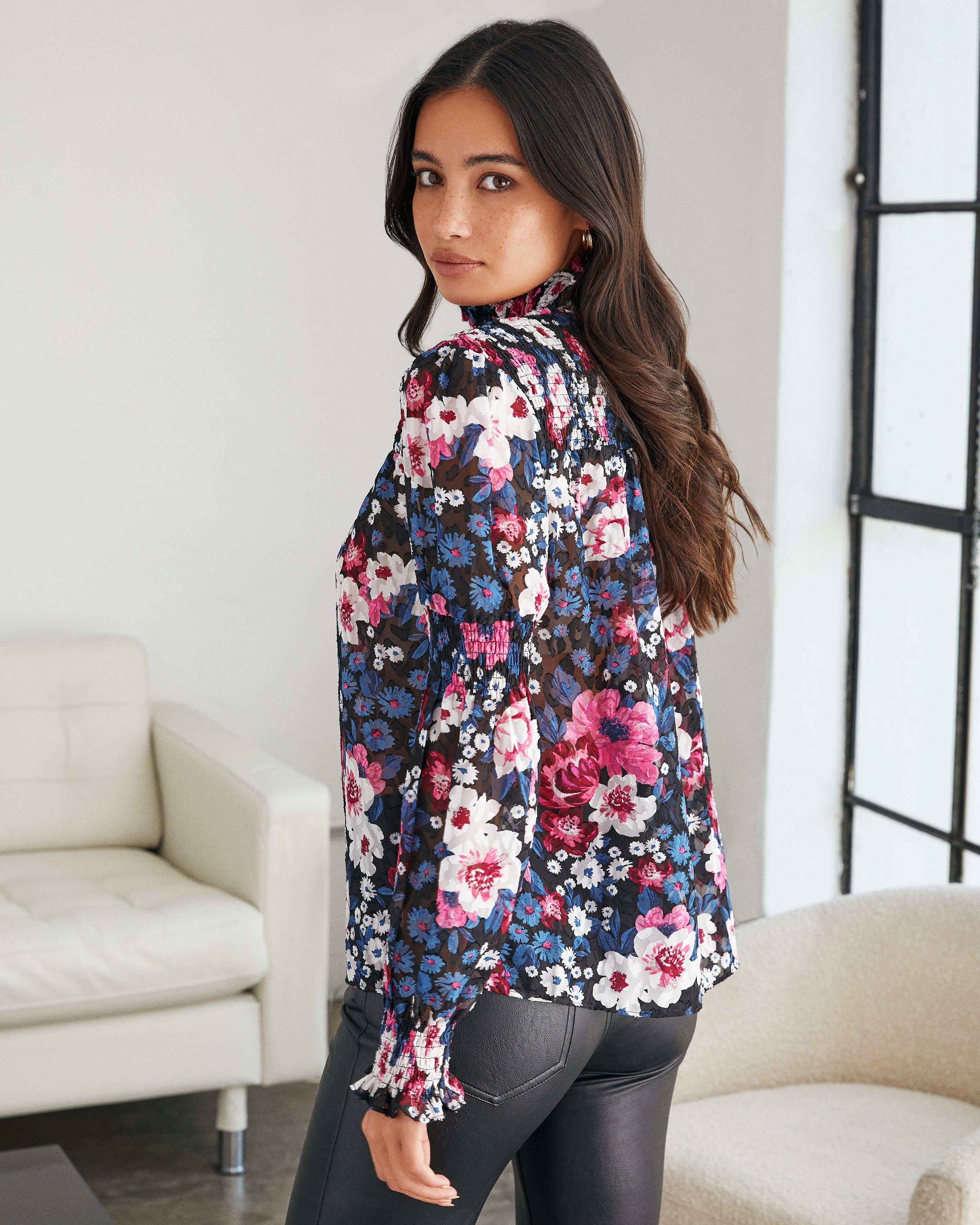 Aleyna Floral Smocked Blouse - FINAL SALE sold by Vici product image thumbnail 2