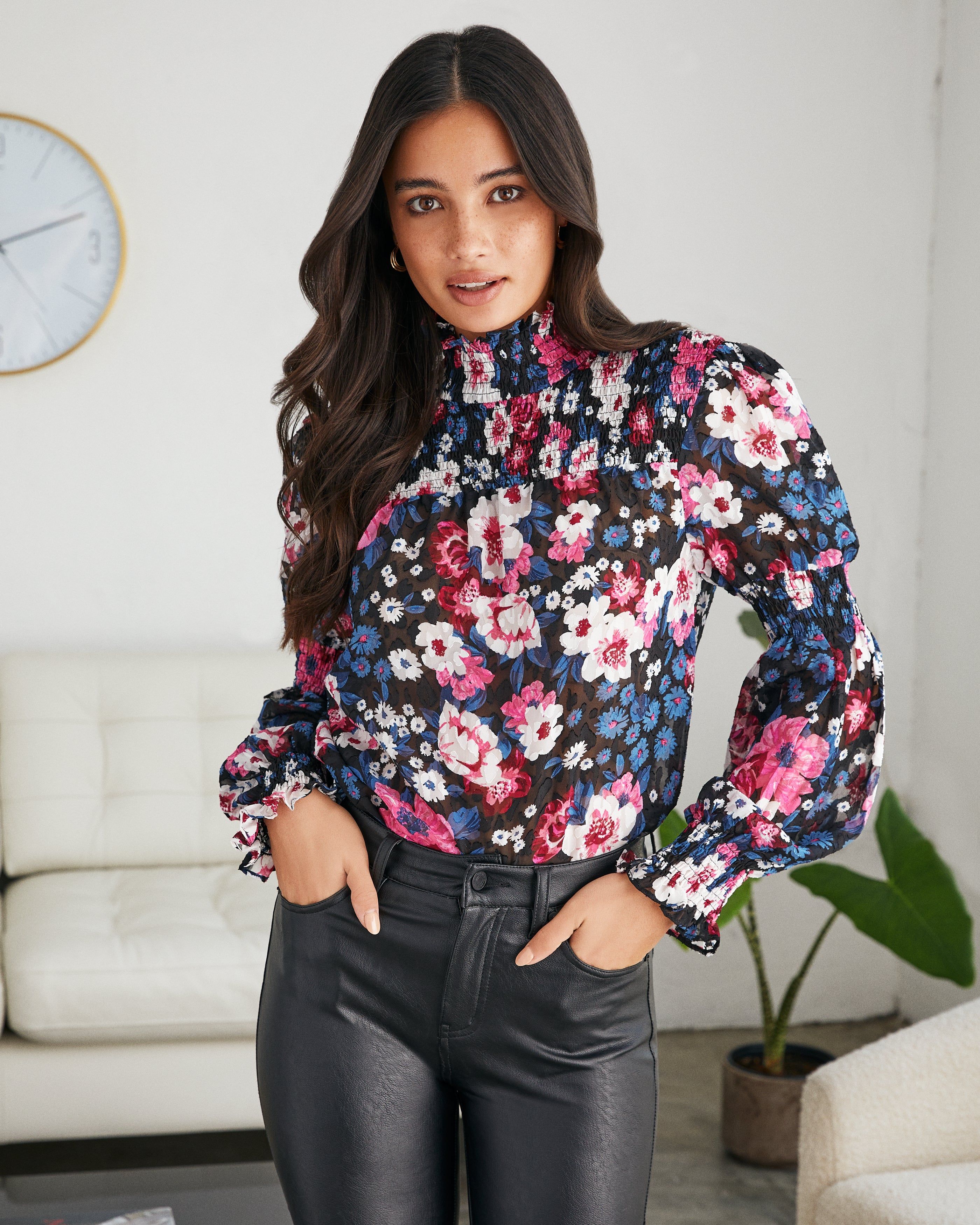 Aleyna Floral Smocked Blouse - FINAL SALE sold by Vici product image thumbnail 3
