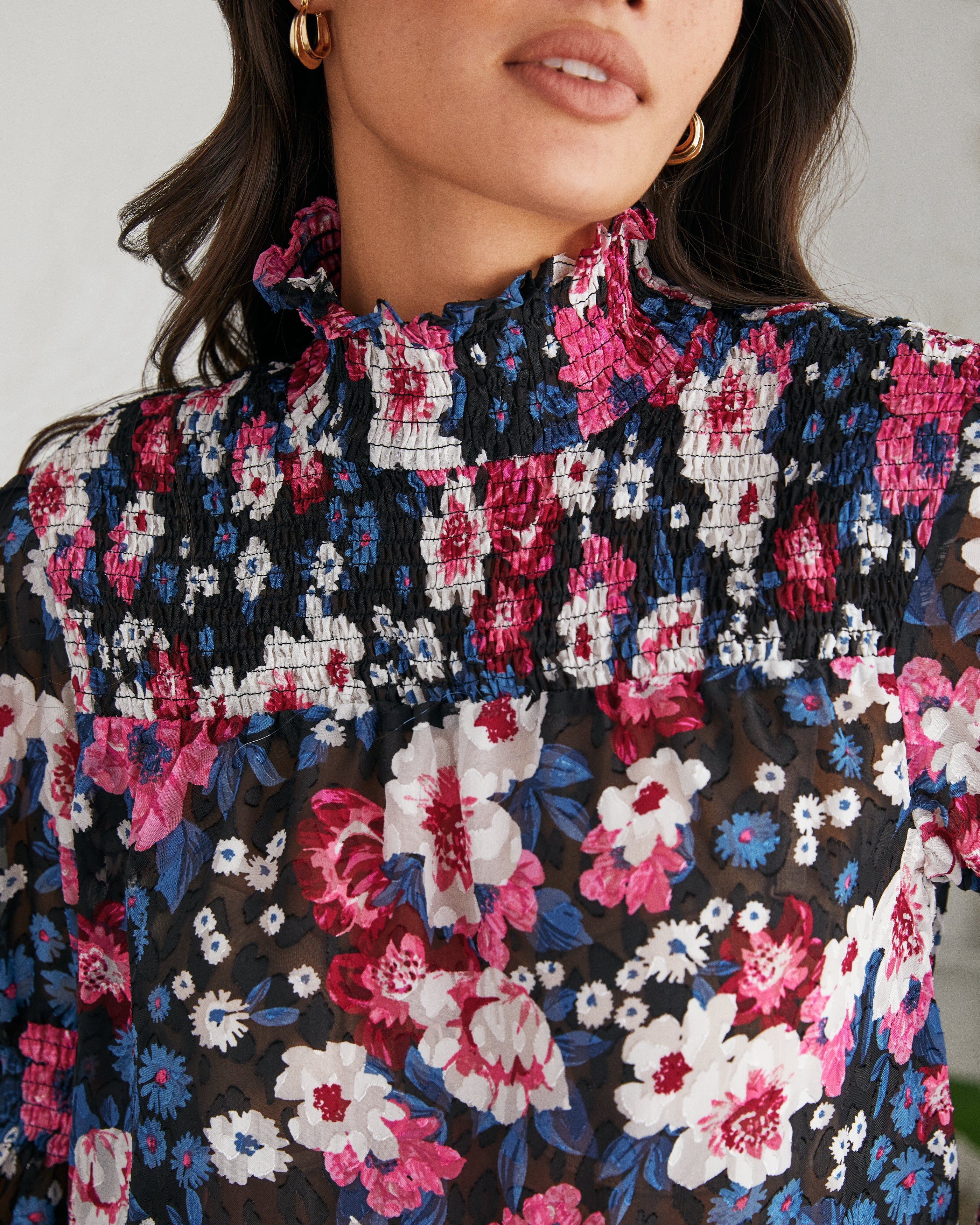 Aleyna Floral Smocked Blouse - FINAL SALE sold by Vici product image thumbnail 4