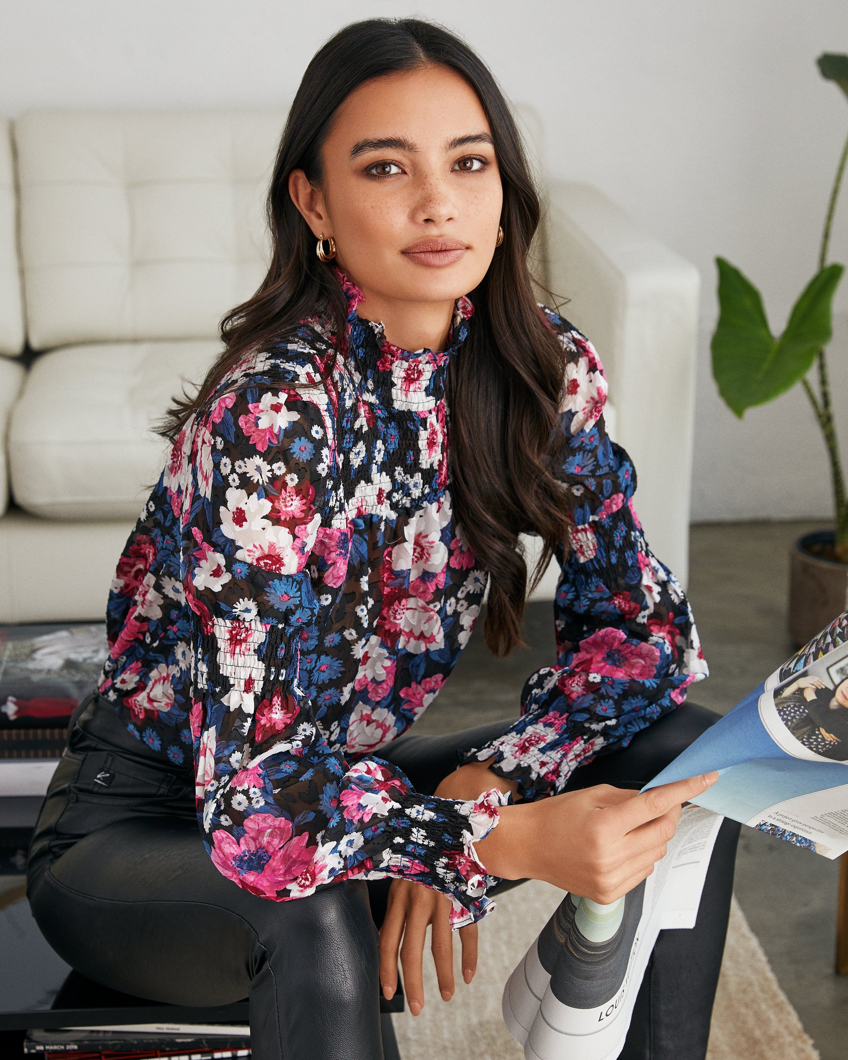 Aleyna Floral Smocked Blouse - FINAL SALE sold by Vici product image thumbnail 6