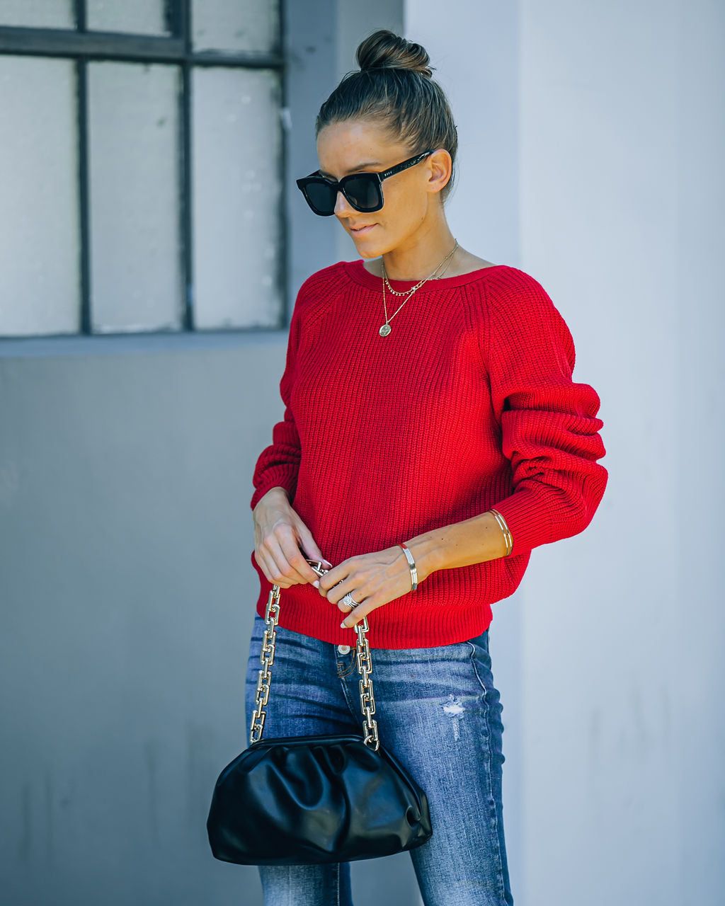 Bryar Drape Back Knit Sweater - Deep Red - FINAL SALE sold by Vici product image thumbnail 9