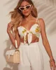 Summer Meadows Floral Front Tie Crop Top sold by Vici