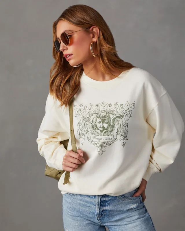 Angelic Cherub Graphic Crewneck Sweatshirt sold by Vici