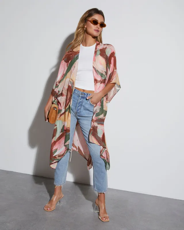 Del Rey Printed Open Front Kimono sold by Vici