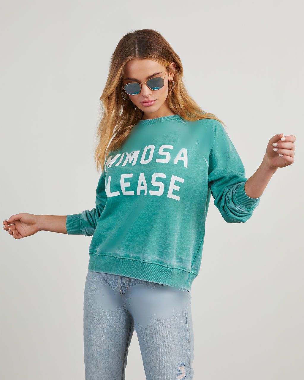 Mimosa Please Sweatshirt sold by Vici product image thumbnail 4