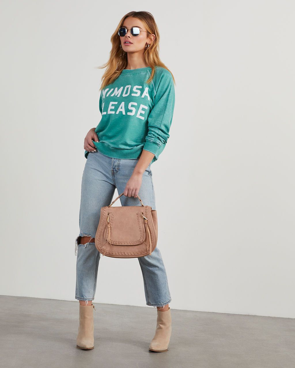 Mimosa Please Sweatshirt sold by Vici product image thumbnail 3