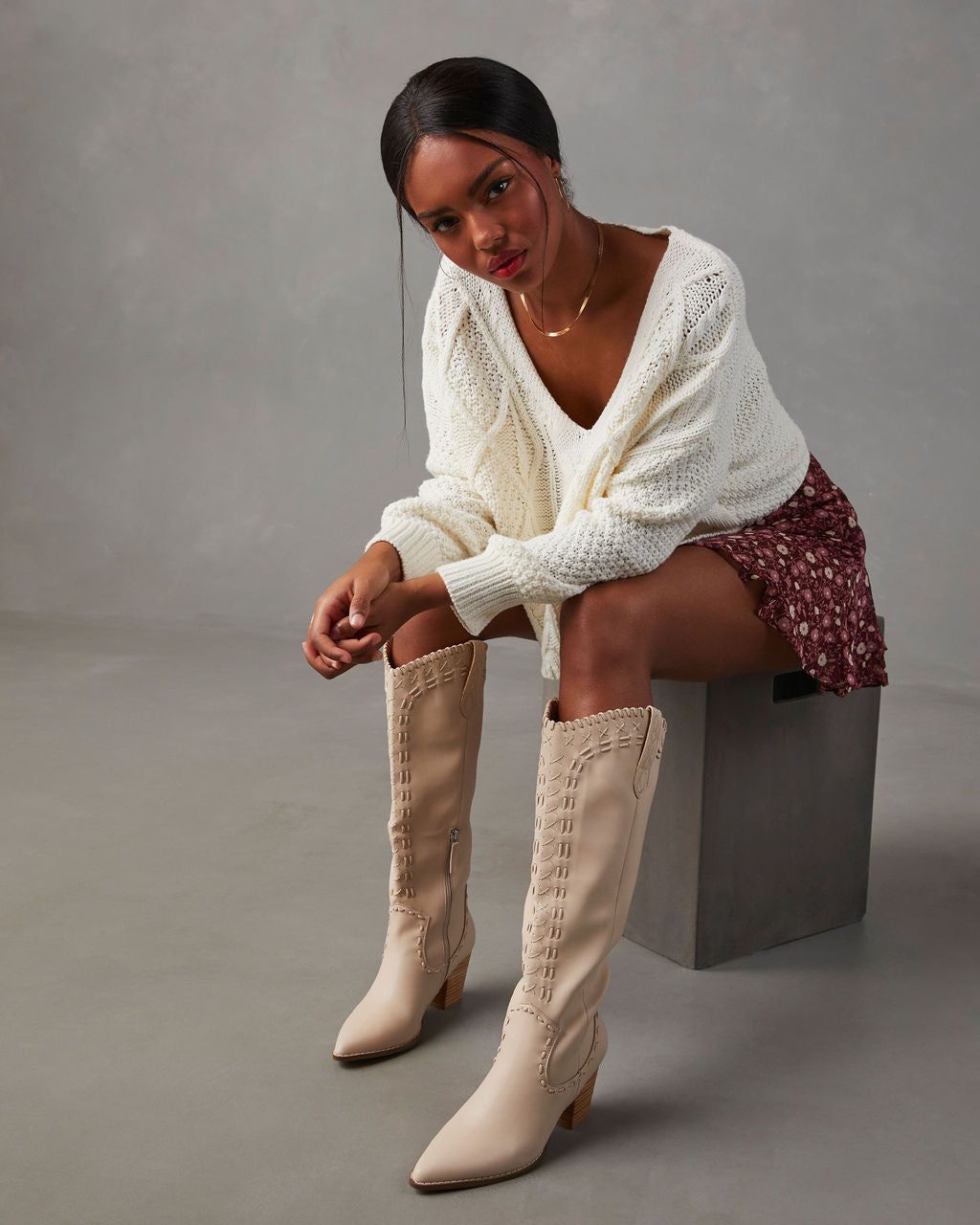Ferris Heeled Boots - Beige sold by Vici product image thumbnail 6