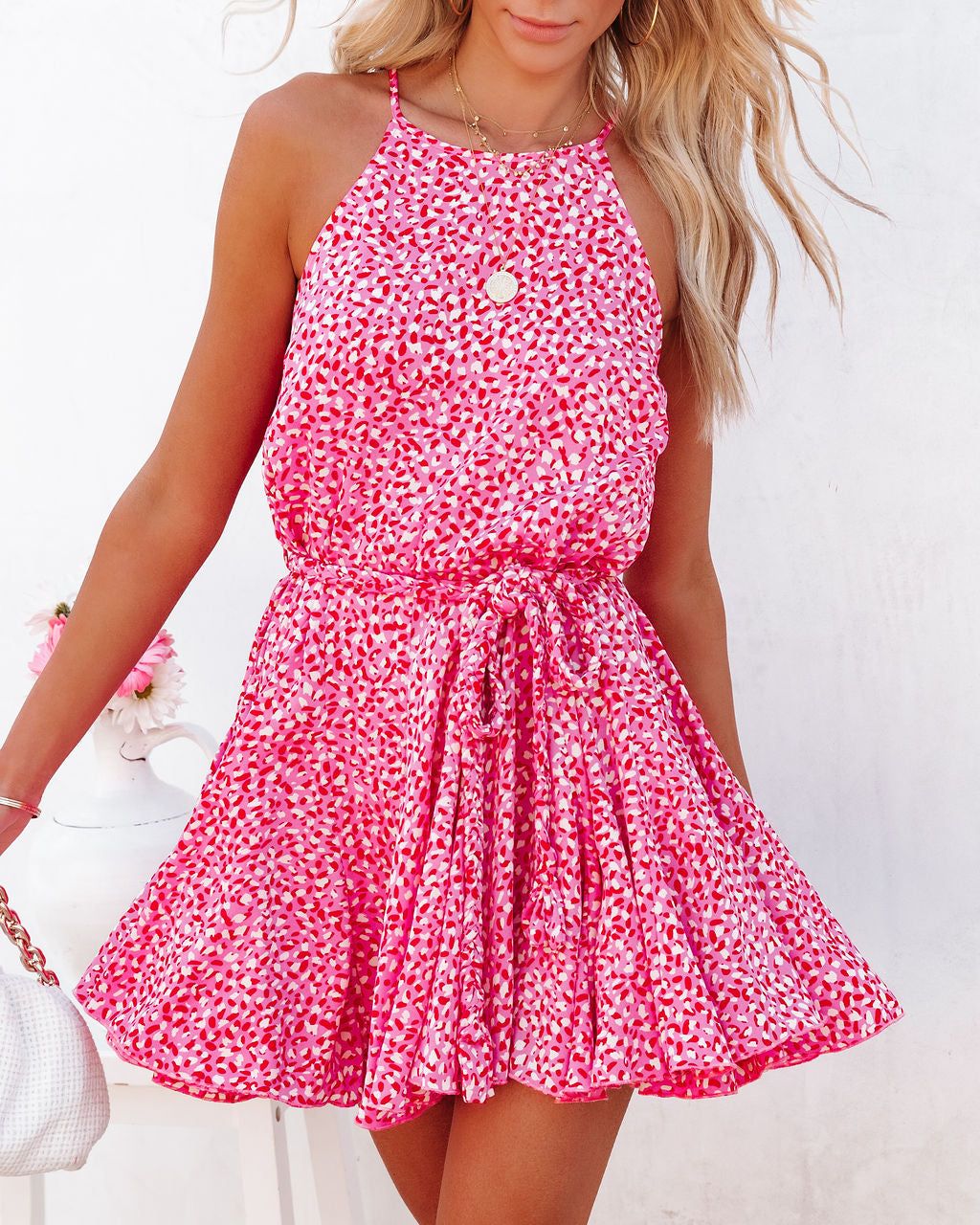 Touch Of Sugar Halter Rope Tie Mini Dress - FINAL SALE sold by Vici product image thumbnail 5