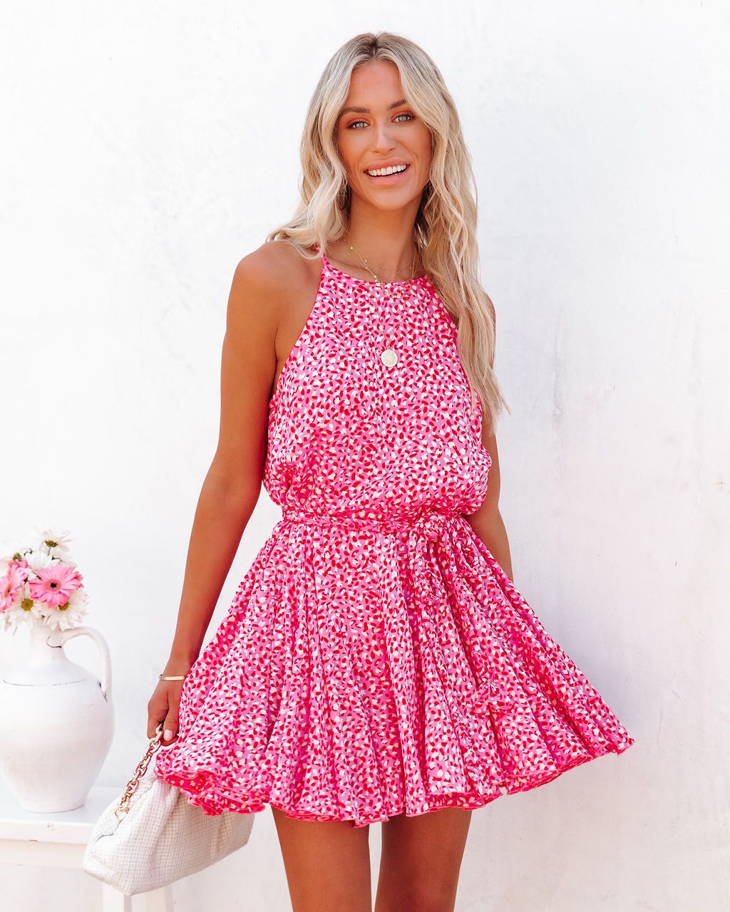 Touch Of Sugar Halter Rope Tie Mini Dress - FINAL SALE sold by Vici