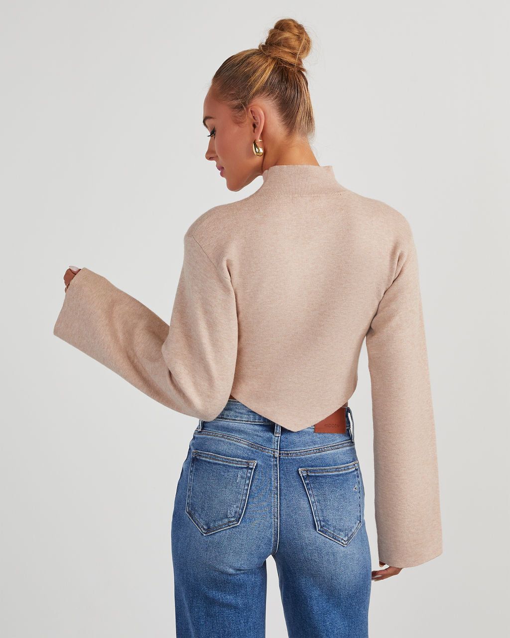 Renzo Mock Neck Sweater - Taupe sold by Vici product image thumbnail 4