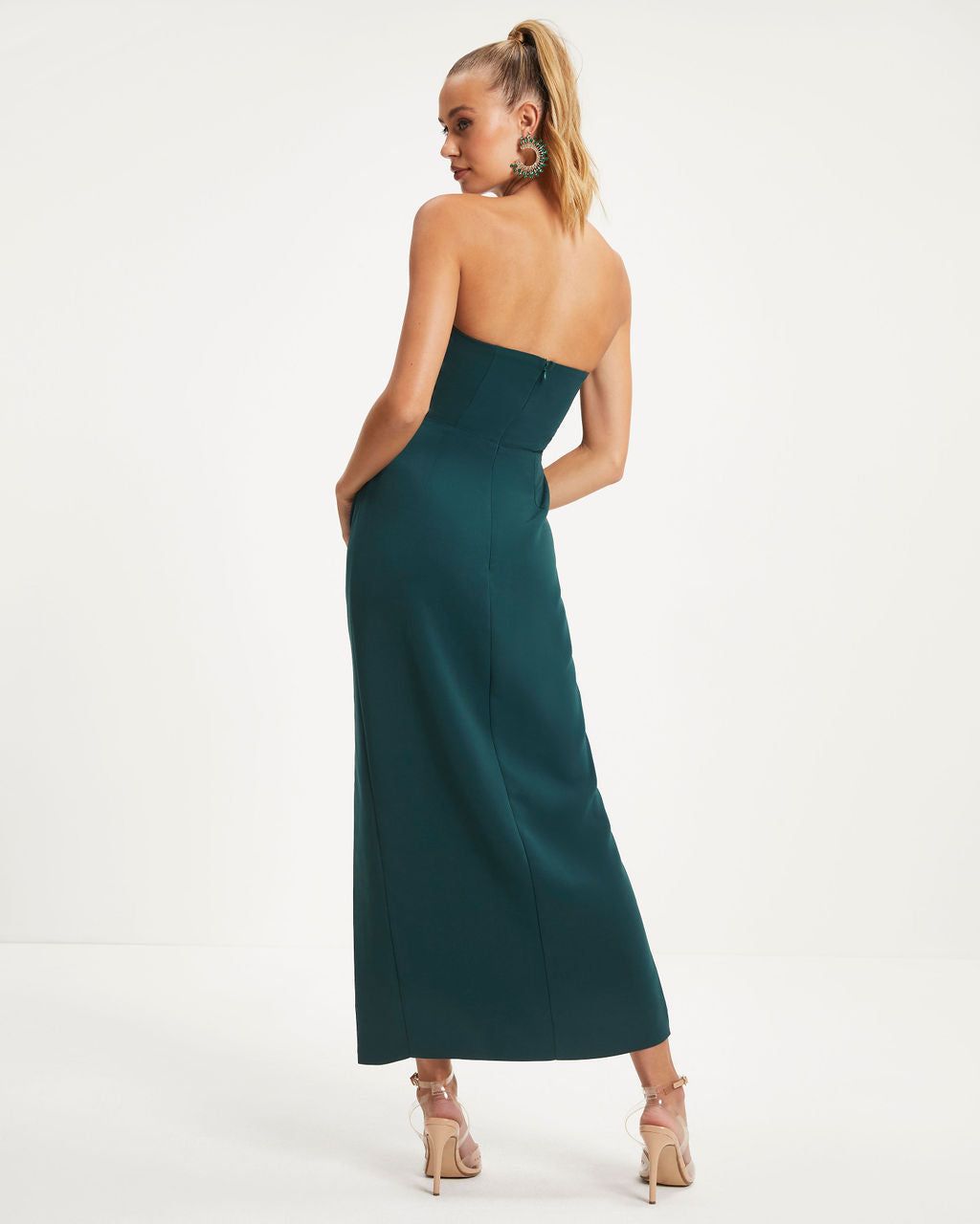 Love And Prosperity Strapless Side Slit Maxi Dress sold by Vici product image thumbnail 3