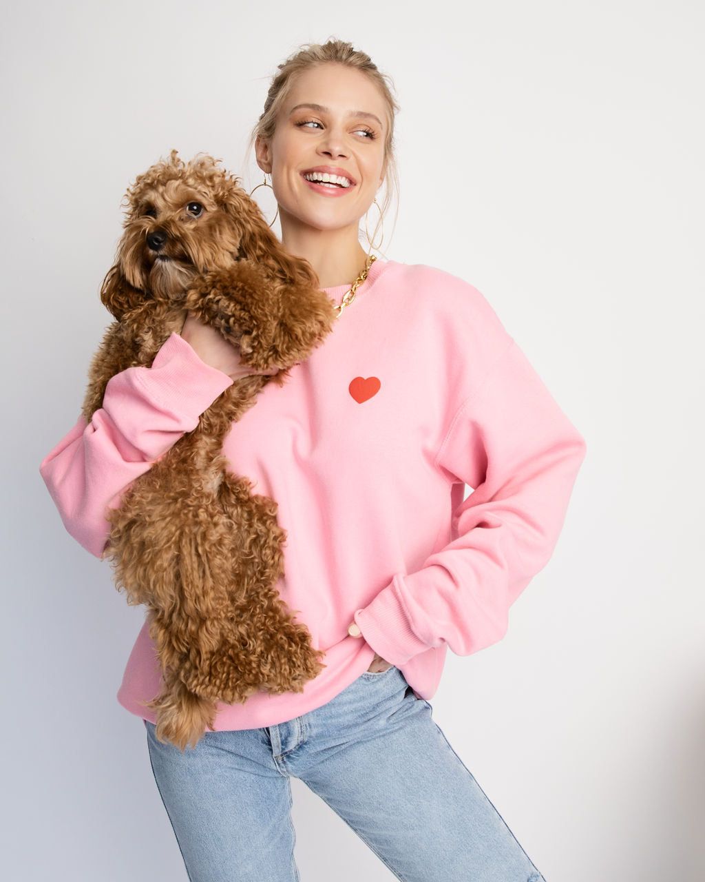 Drinks With My Dog Cotton Blend Sweatshirt sold by Vici product image thumbnail 7
