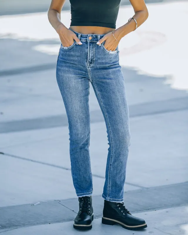 Benji High Rise Slim Straight Denim sold by Vici