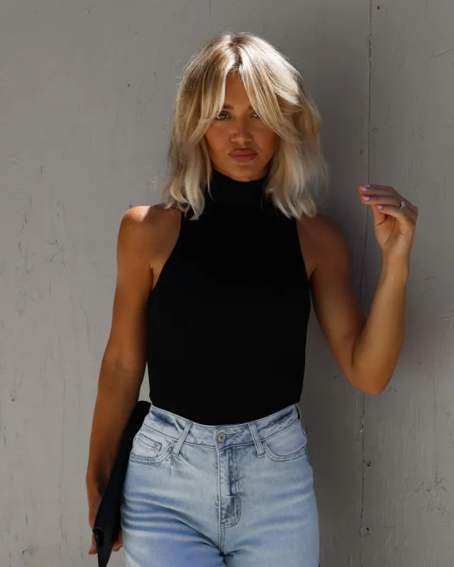 Williams Ribbed Mock Neck Bodysuit made by Vici