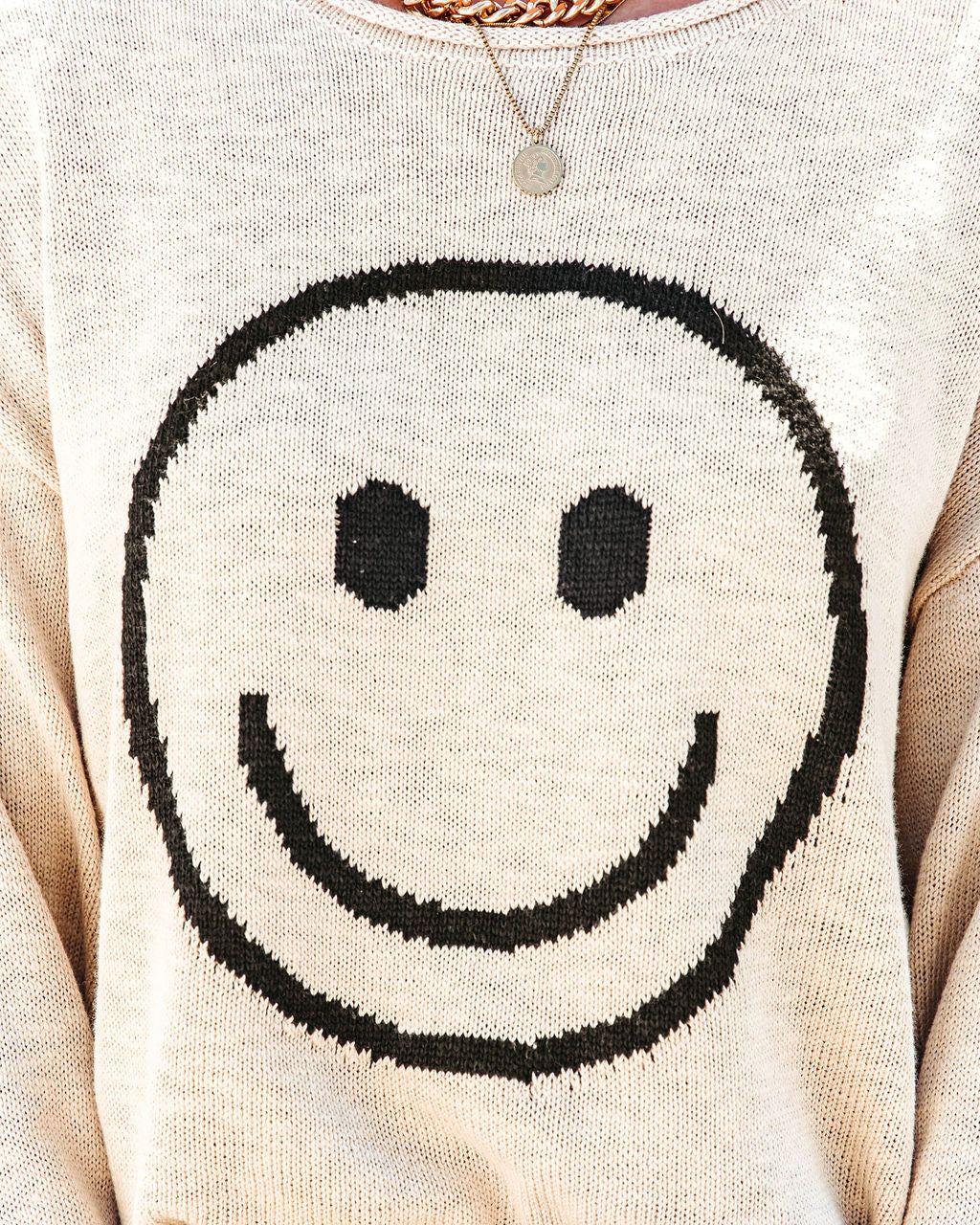 Happy One Smiley Face Knit Pullover Sweater sold by Vici product image thumbnail 2