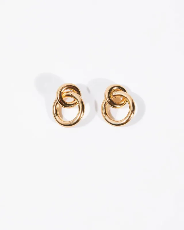 Varick Circle Link Stud Earrings - Gold sold by Vici