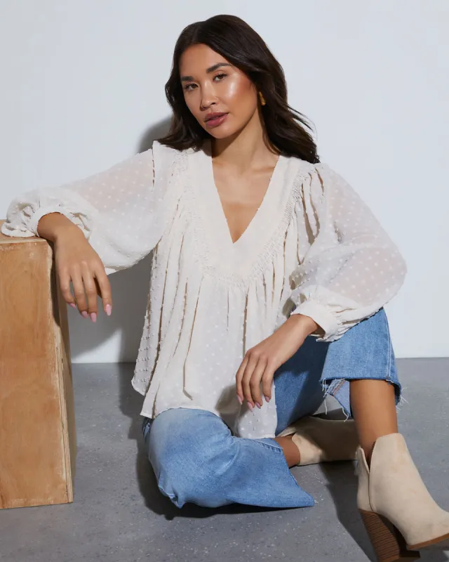 Cecilia Relaxed V-Neck Blouse sold by Vici