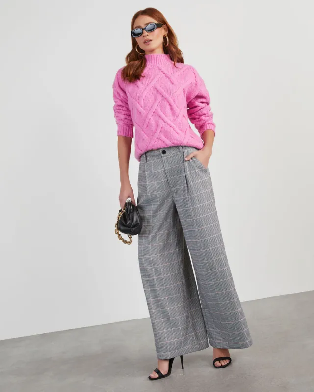 Allister Plaid Wide Leg Trouser Pants sold by Vici