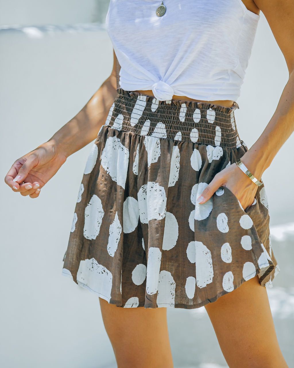 Valentina Cotton Pocketed Polka Dot Shorts - FINAL SALE sold by Vici product image thumbnail 8