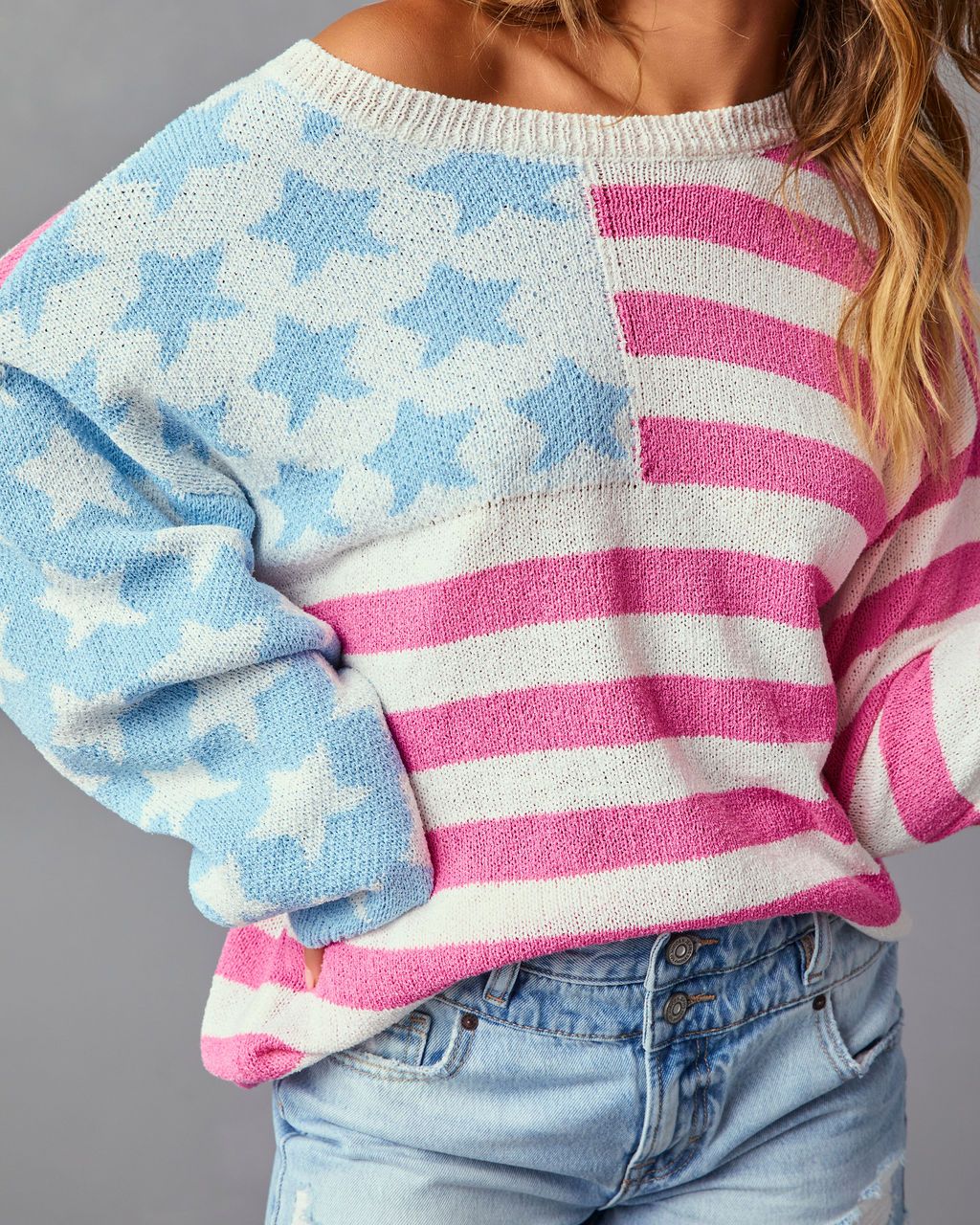 Stars And Stripes Pullover Sweater - SALE sold by Vici product image thumbnail 3