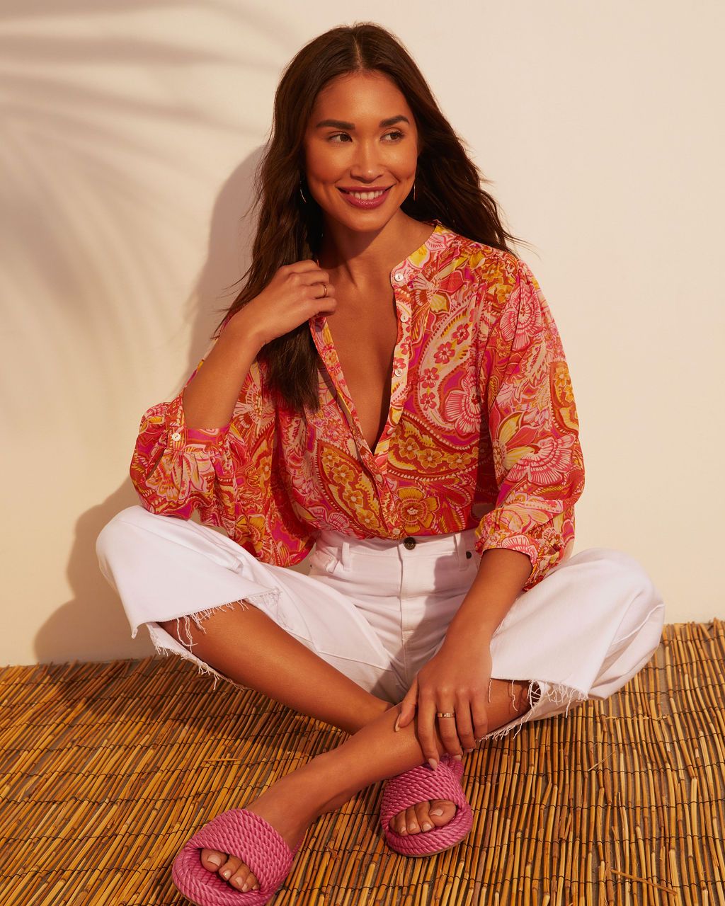 Maggie Floral Long Sleeve Blouse sold by Vici