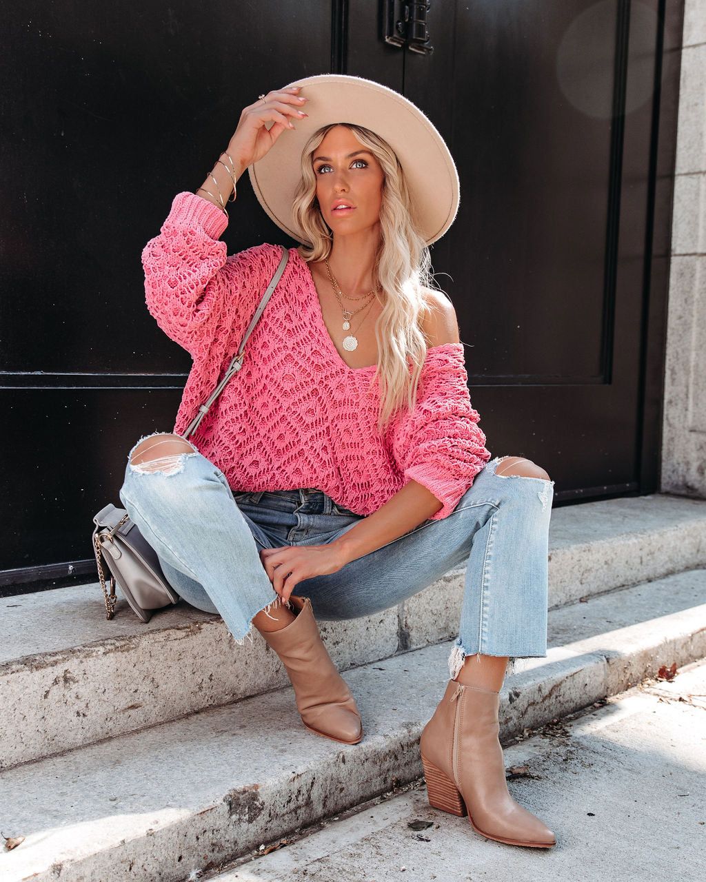 Cole Valley Chenille Sweater - Bubblegum Pink - FINAL SALE sold by Vici product image thumbnail 6