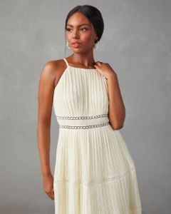 Lucienne Tiered Midi Dress - White - FINAL SALE sold by Vici