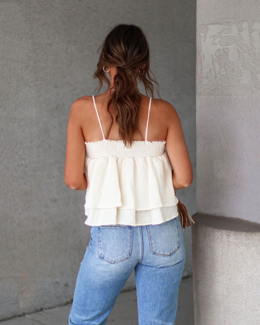 Krista Cotton Smocked Babydoll Top sold by Vici product image thumbnail 2