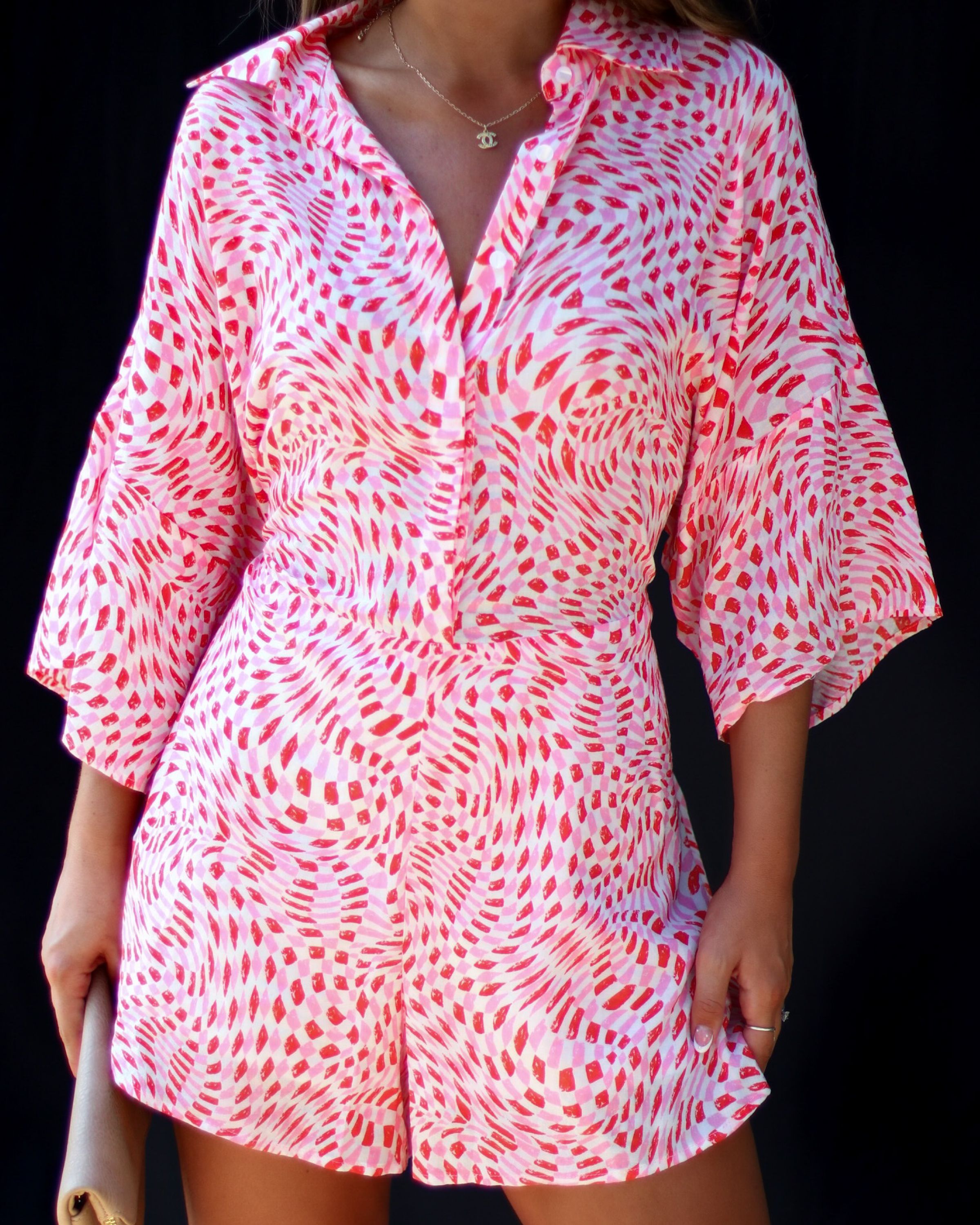 Myrah Printed Romper - Red/Pink sold by Vici product image thumbnail 5