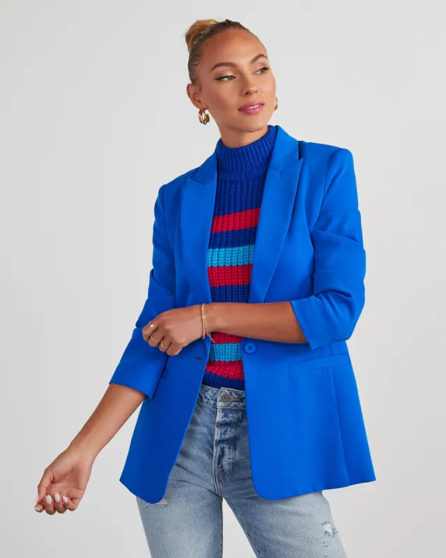 Standards Pocketed Blazer - Cobalt Blue sold by Vici