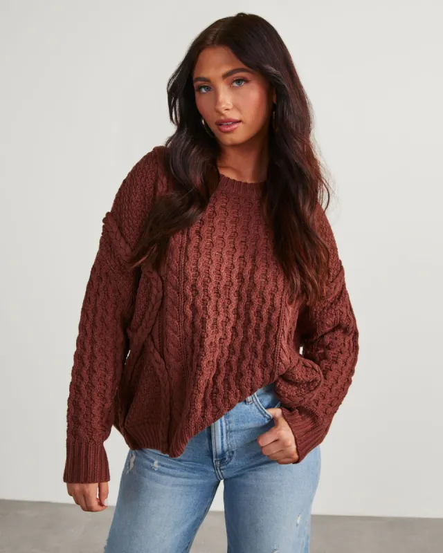 Dorothy Cable Knit Sweater - Chocolate Brown sold by Vici