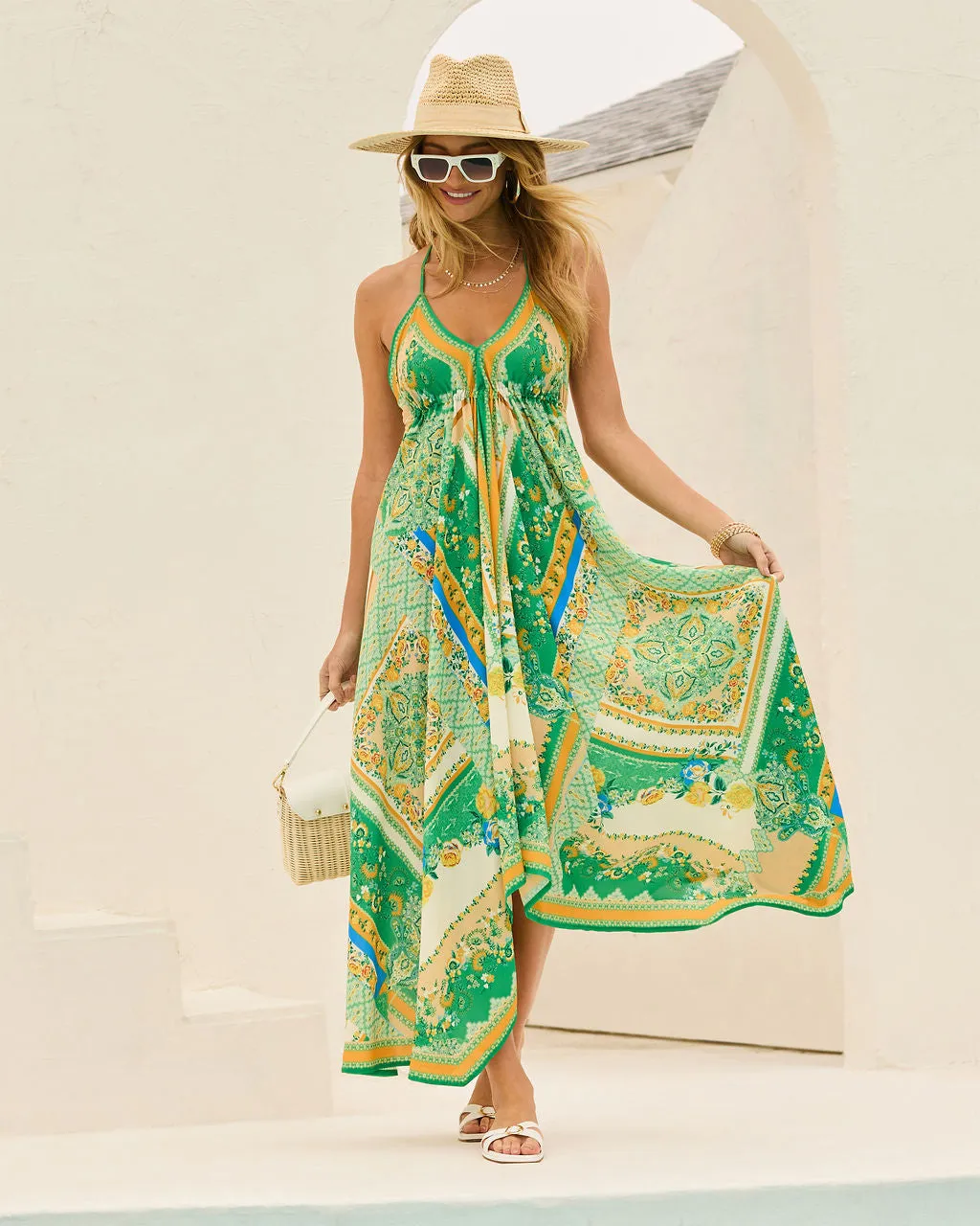 Grasse Border Print Maxi Dress sold by Vici product image thumbnail 3