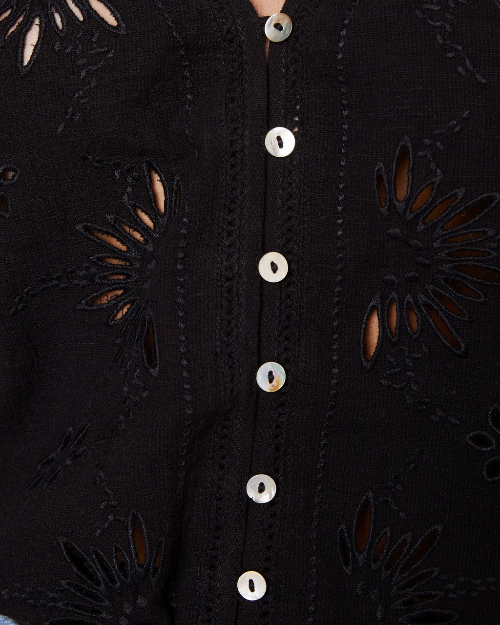 Je T'Aime Eyelet Button Down Top - Black - SALE sold by Vici product image thumbnail 3