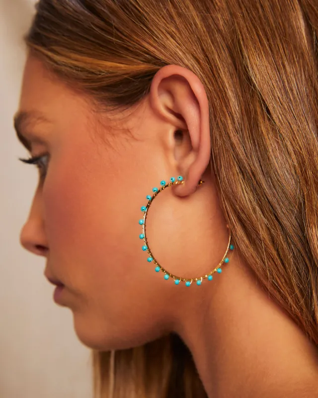 Isla Beaded Hoops sold by Vici