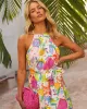 Belize Printed Satin Low Back Tie Waist Maxi Dress sold by Vici