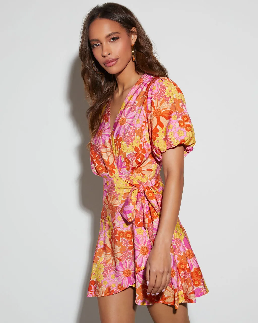 Sienna Floral Wrap Mini Dress sold by Vici product image thumbnail 4