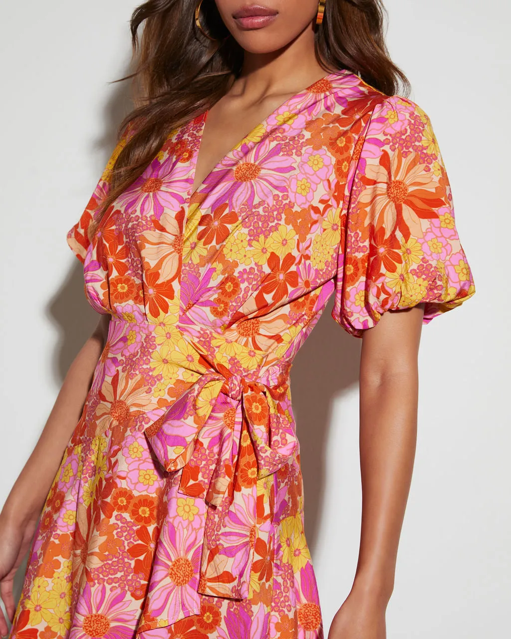 Sienna Floral Wrap Mini Dress sold by Vici product image thumbnail 5